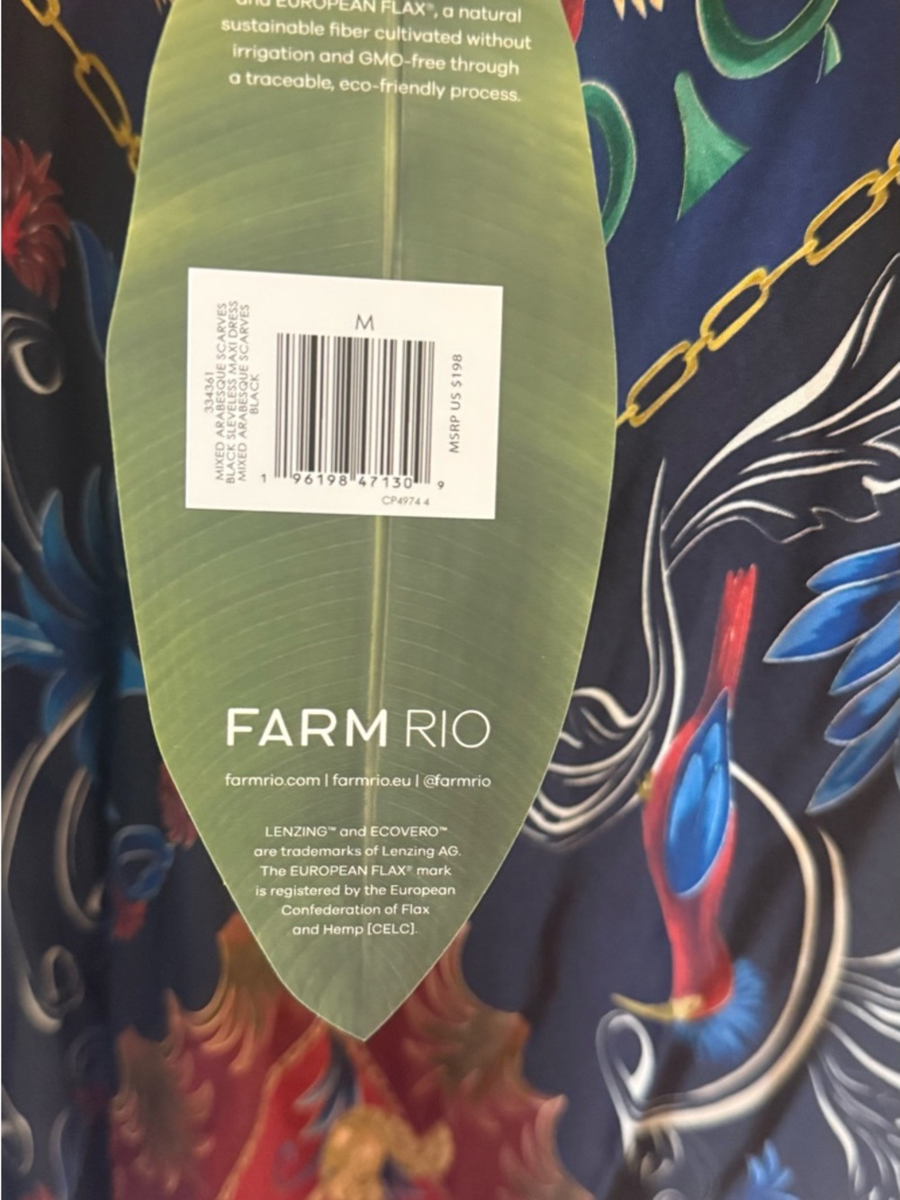 FARM Rio Black Floral Patchwork Slip Maxi Dress M New - Picture 7 of 8